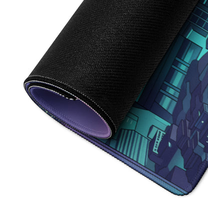 Neon Vaporwave City Mouse Pad - Mouse Pad Purple Pink Gradient Desktop Vaporwave Dreamy Nostalgia Neon Retro Desk Art