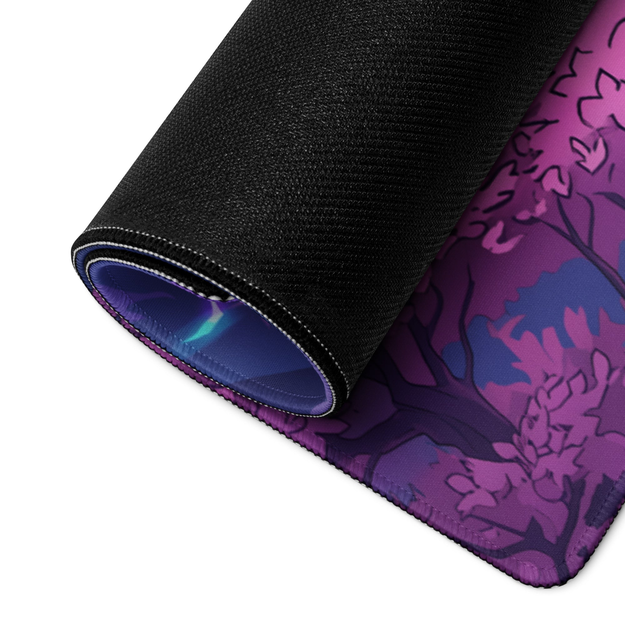 Vaporwave Mountain Neon Mouse Pad - Mountain Neon Purple Blue Gaming Vaporwave Dreamy Neon Mood Synthwave Decor