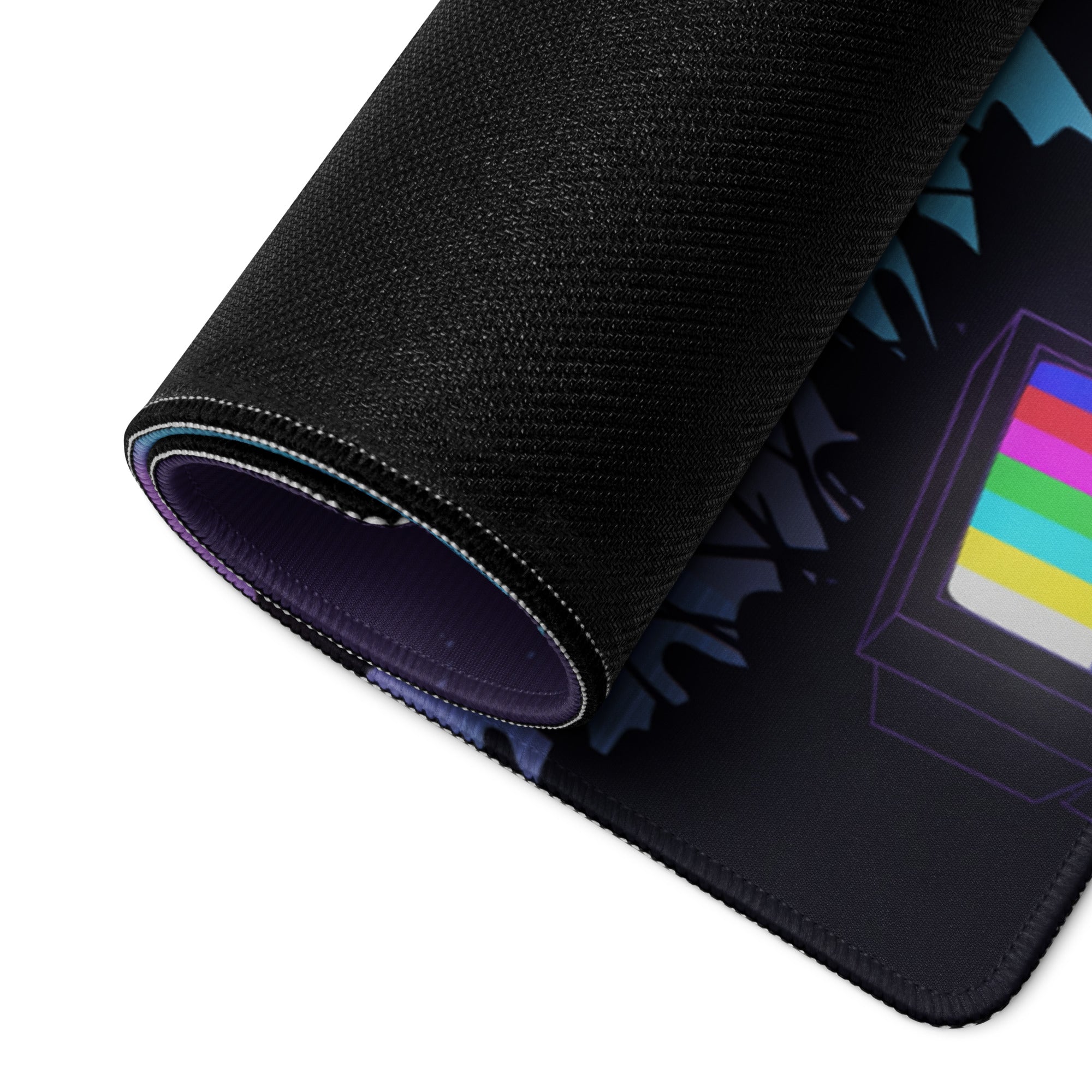 Vaporwave Neon Night Mouse Pad - Mouse Pad Neon Purple Pink Blue Gaming Desk Vaporwave Dreamy Neon Mood Digital Art