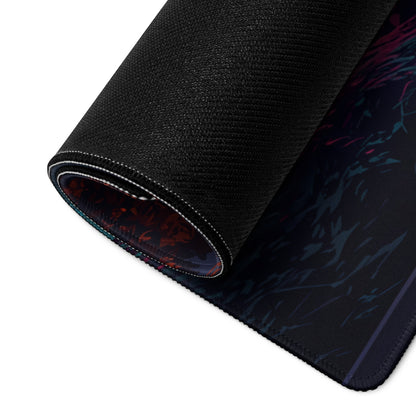 Neon Paris Vaporwave Mouse Pad - Paris Neon Purple Teal Gaming Vaporwave Dreamy Mood Neon Aesthetic Desktop Art