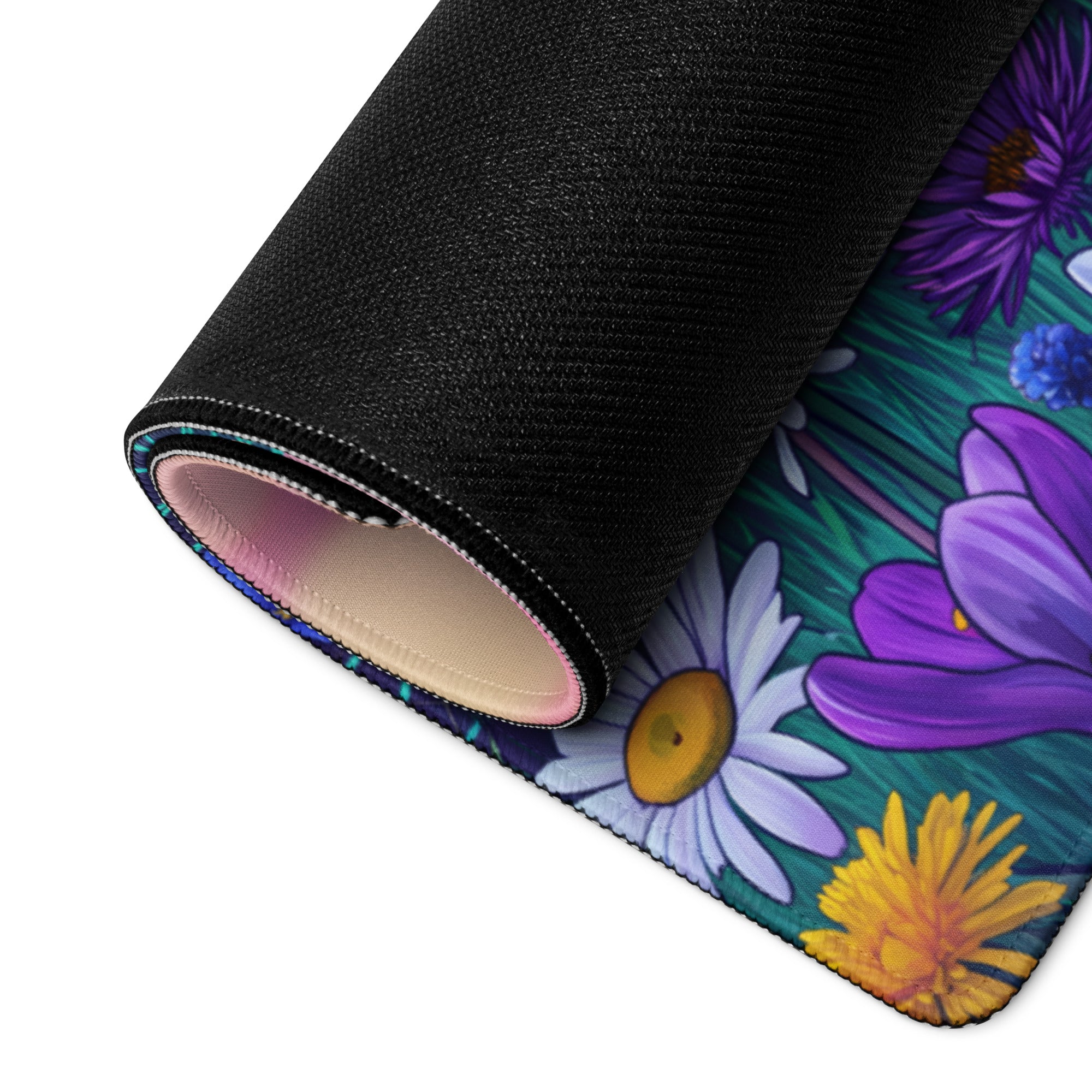 Vaporwave Prism Garden Mouse Pad - Mouse Pad Neon Purple Pink Night Desk Dreamy Surreal Synthwave Office Decor Digital Art