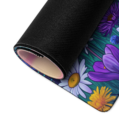 Vaporwave Prism Garden Mouse Pad - Mouse Pad Neon Purple Pink Night Desk Dreamy Surreal Synthwave Office Decor Digital Art