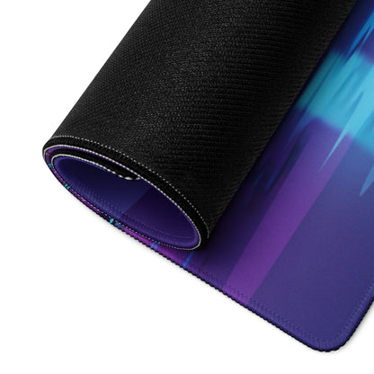 Vaporwave Cityscape Mouse Pad - Vaporwave Cityscape Mouse Pad Purple Blue Gaming Setup Synthwave Neon Mood Desk Pad