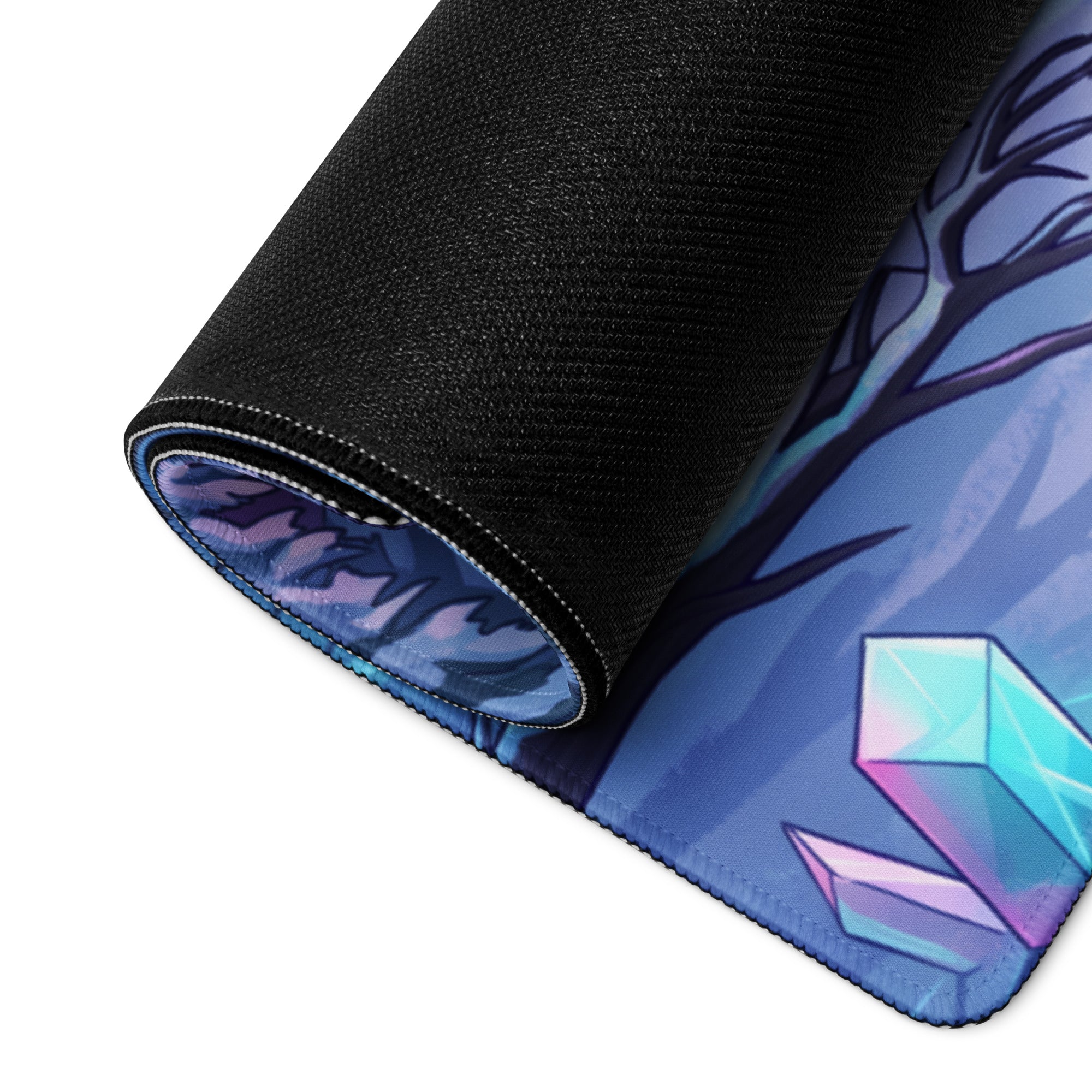 Vaporwave Neon Alps Desk Mat - Mouse Pad Pink Purple Blue Desk Setup Vaporwave Dreamy Mood Retro Futurism Digital Art