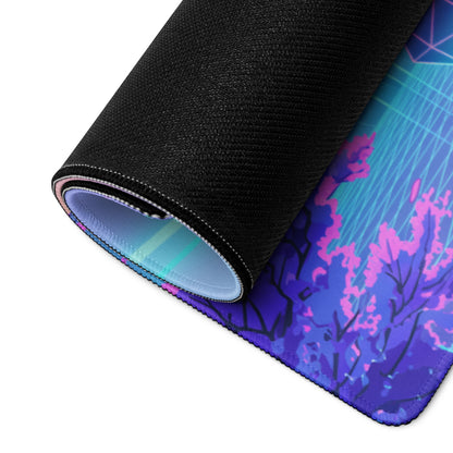 Vaporwave Neon Mouse Pad - Mouse Pad Purple Pink Blue Gaming Dreamlike Neon Retro Futurism Desk Mat Digital Art