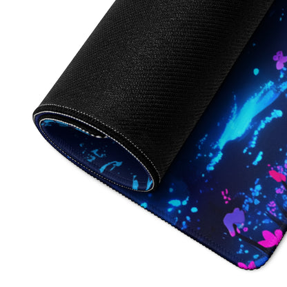 Neon Vaporwave Nightscape Mouse Pad - Mouse Pad Neon Blue Pink Purple Gaming - Dreamy Retro-Futuristic Vaporwave Digital
