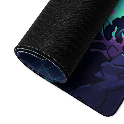 Neon Ocean Vaporwave Mousepad - Mousepad Neon Cyan Purple Pink Gaming Desk Vaporwave Dreamy Synthwave Neon Ocean Digital