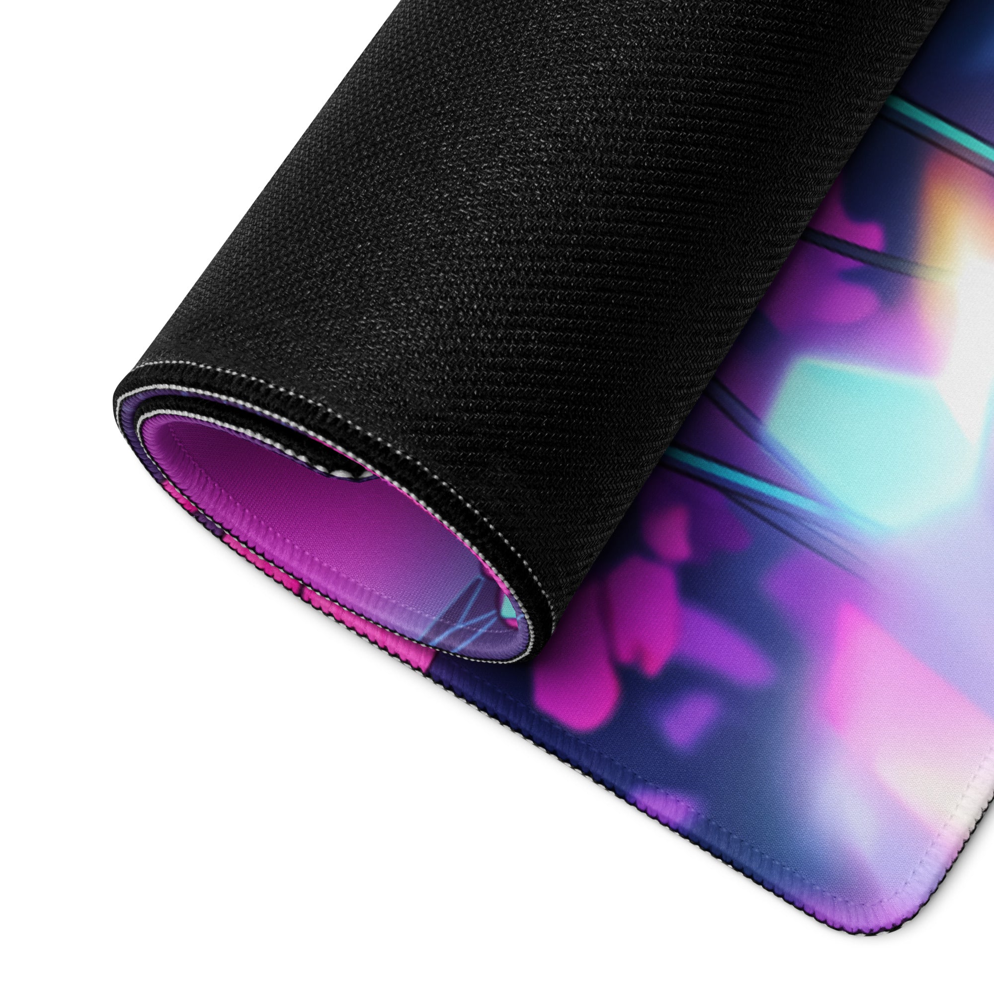Neon Bloom Vaporwave Desktop Pad - Vaporwave Floral Mouse Pad Pink Purple Desk Gaming Neon Dreamy Neon Mood Desk Decor