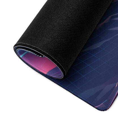 Vaporwave Sunset Mountains Mouse Pad - Mouse Pad Neon Pink Purple Desktop Vaporwave Dreamy Neon Aesthetic Gaming Digital