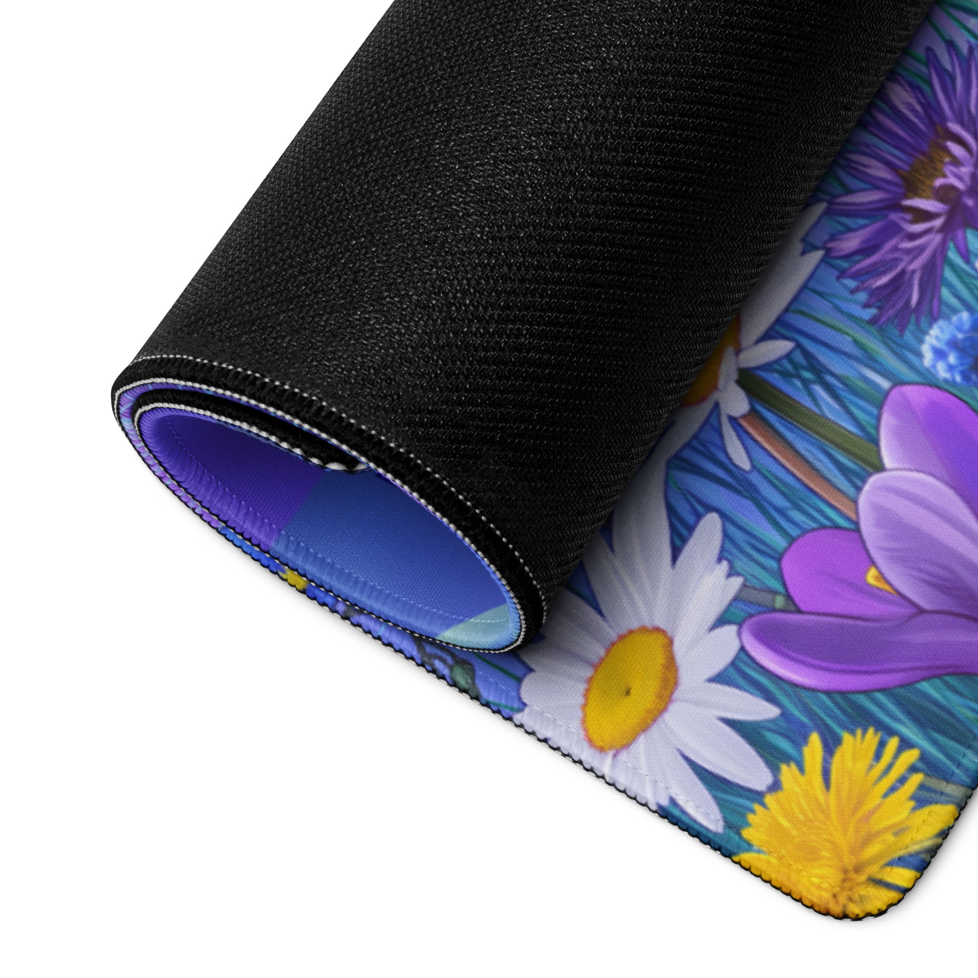 Vaporwave Floral Gradient Mouse Pad - Mouse Pad Blue Purple Pink For Gaming Vaporwave Dreamy Nostalgic Neon Desk Mat