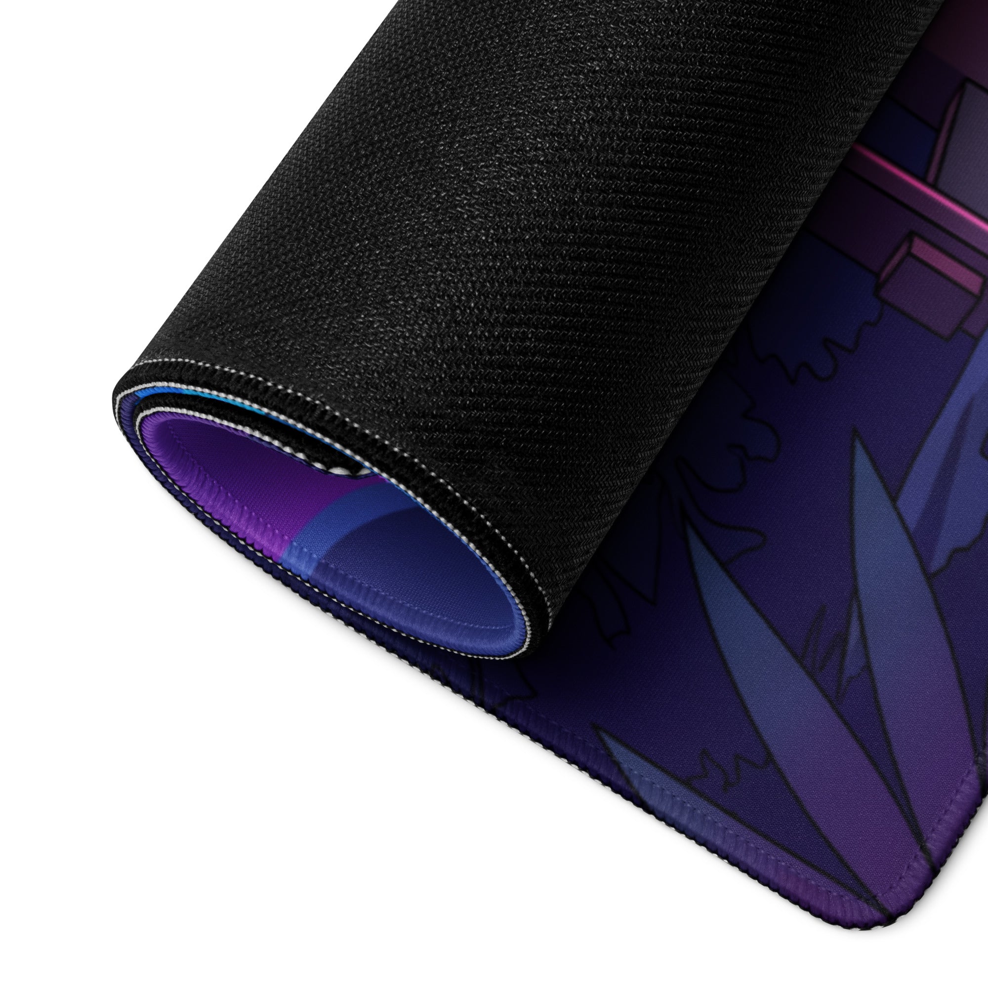 Vaporwave Neon Mount Fuji Mouse Pad - Mouse Pad Purple Pink Blue Vaporwave Dreamy Mood Retro Neon Digital Art