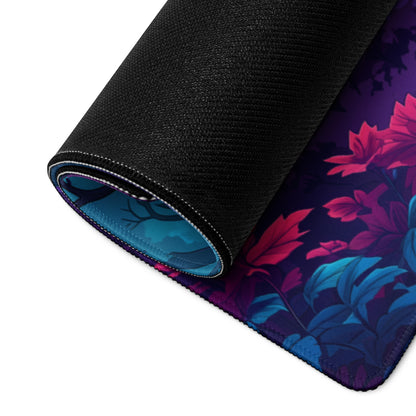 Vaporwave Neon Gaming Mouse Pad - Gaming Mouse Pad Purple Pink Blue Dreamy Vaporwave Retro Futurism Esports Desk Mat