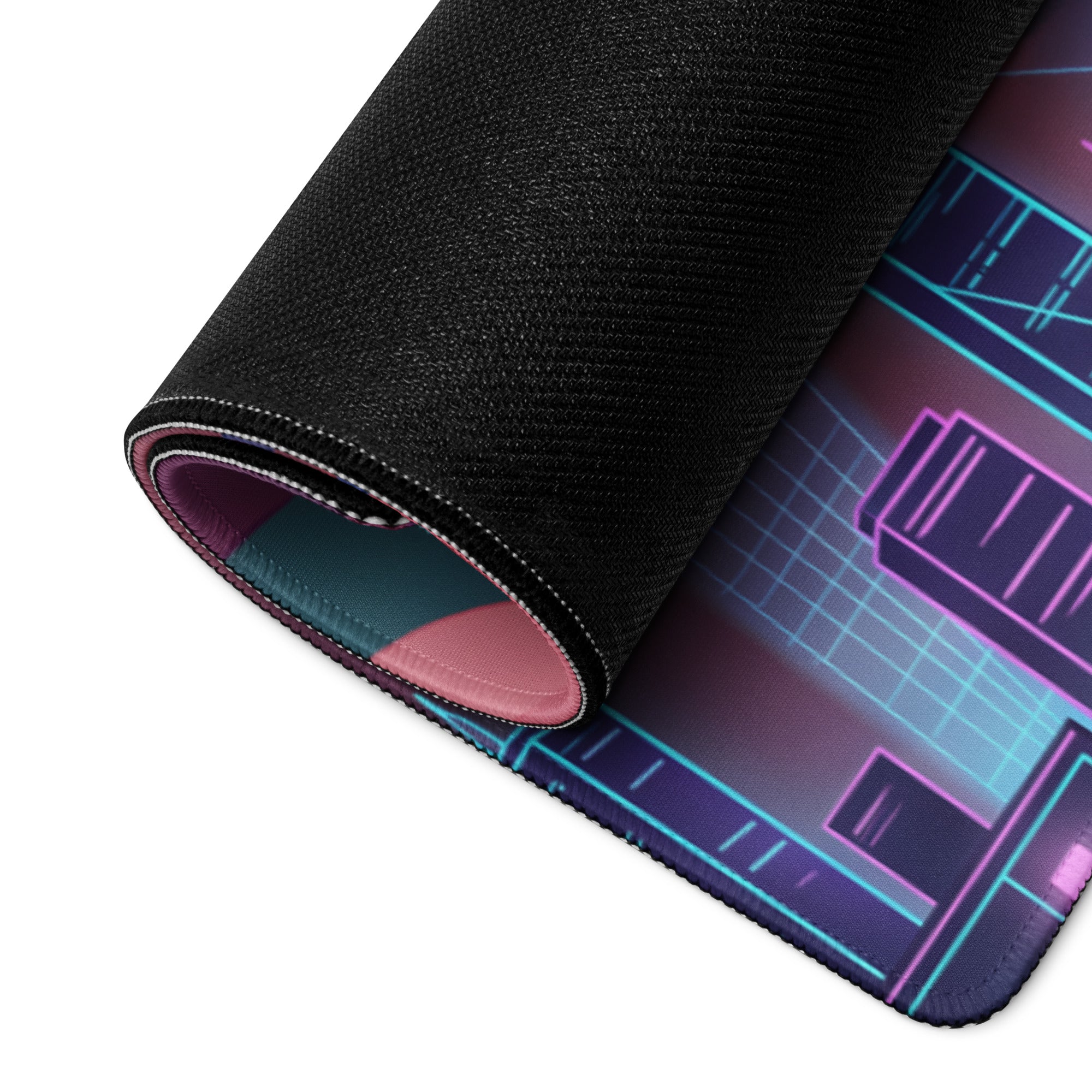 Vaporwave Neon Ferris Wheel Mouse Pad - Ferris Wheel Neon Pink Blue Vaporwave Neon Dream Vaporwave Desk Pad Digital Art
