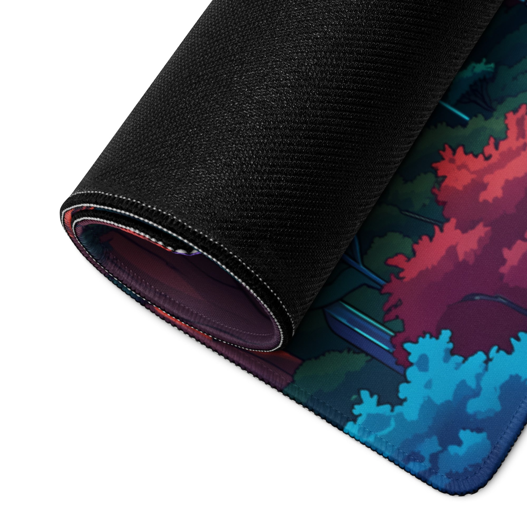 Vaporwave Neon Mountain Mouse Pad - Gaming Mouse Pad Pink Purple Turquoise Desktop Dreamy Vaporwave Landscape Digital Art