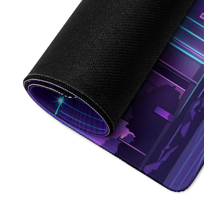 Vaporwave Neon City Mouse Pad - Mouse Pad Purple Blue Desk Gaming Vaporwave Dreamy Neon Cyberpunk Digital Art