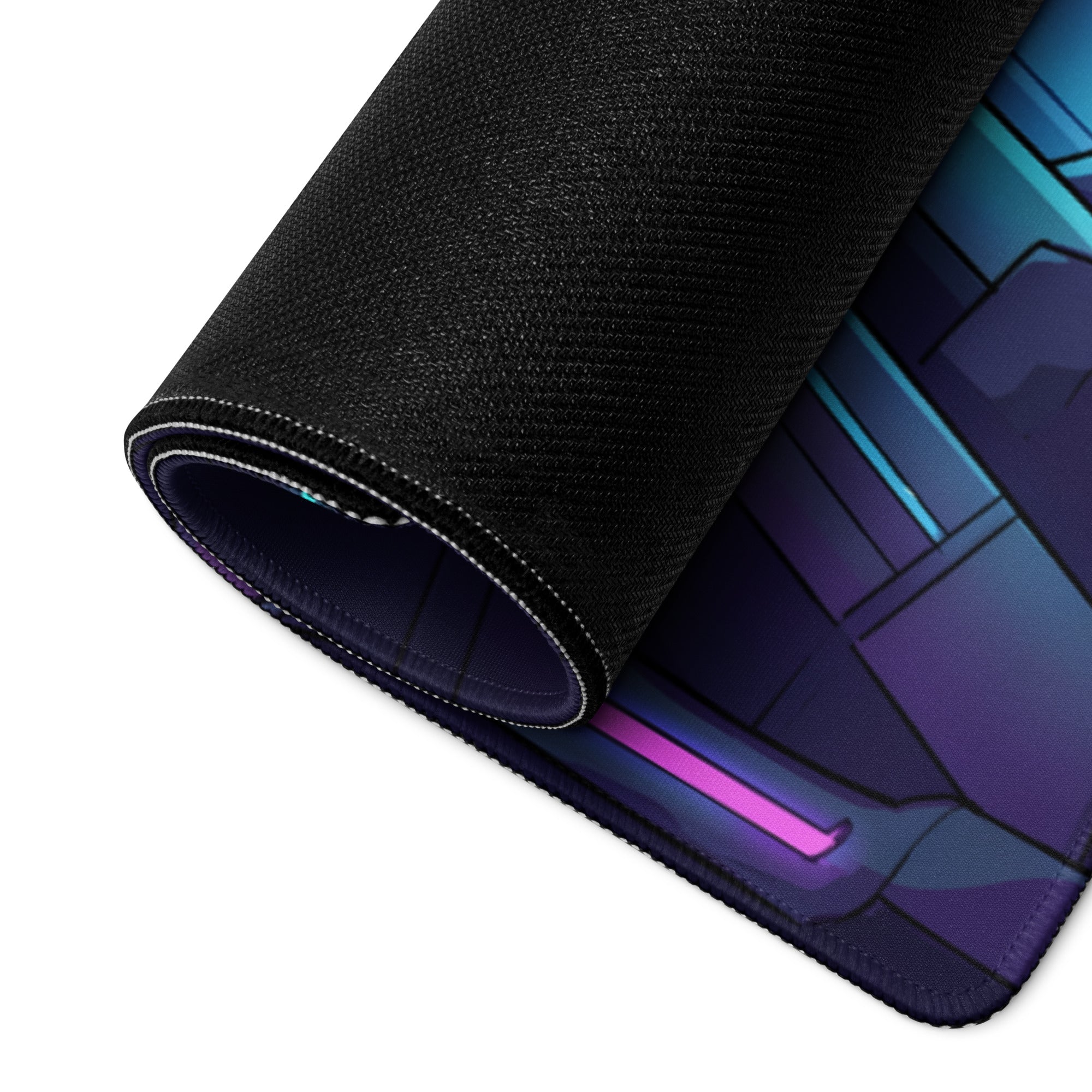 Neon Vaporwave Cityscape Mouse Pad - Cityscape Neon Purple Blue Desk Pad Vaporwave Mood Futuristic Glow