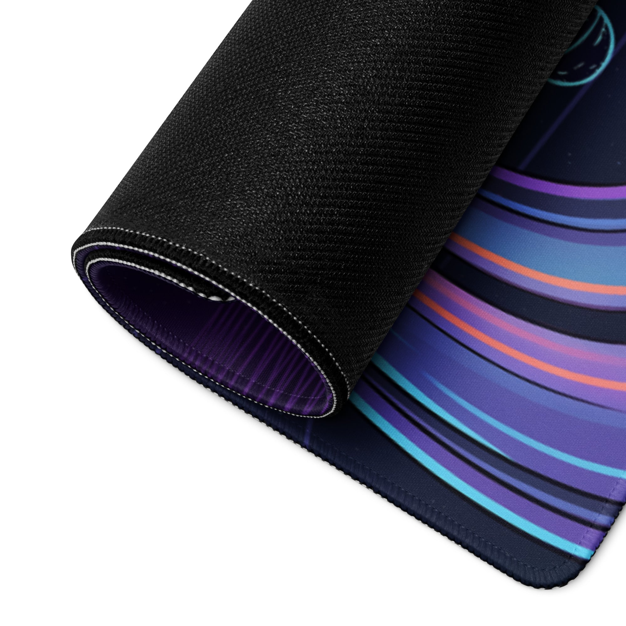 Vaporwave Planet Neon Mouse Pad - Planet Neon Purple Blue Pink Gaming Desk Vaporwave Dreamy Nostalgic Retro Synthwave Space Art Digital