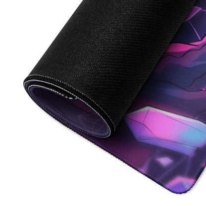 Neon Vaporwave Gaming Mouse Pad - Gaming Mouse Pad Neon Pink Purple Mood Retro Futurism Neon Aesthetic Desk Digital Art