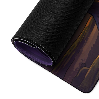Neon Forest Vaporwave Mouse Pad - Mouse Pad Purple Pink Neon Vaporwave Dreamy Vaporwave Forest Neon Desk Mat Digital Art