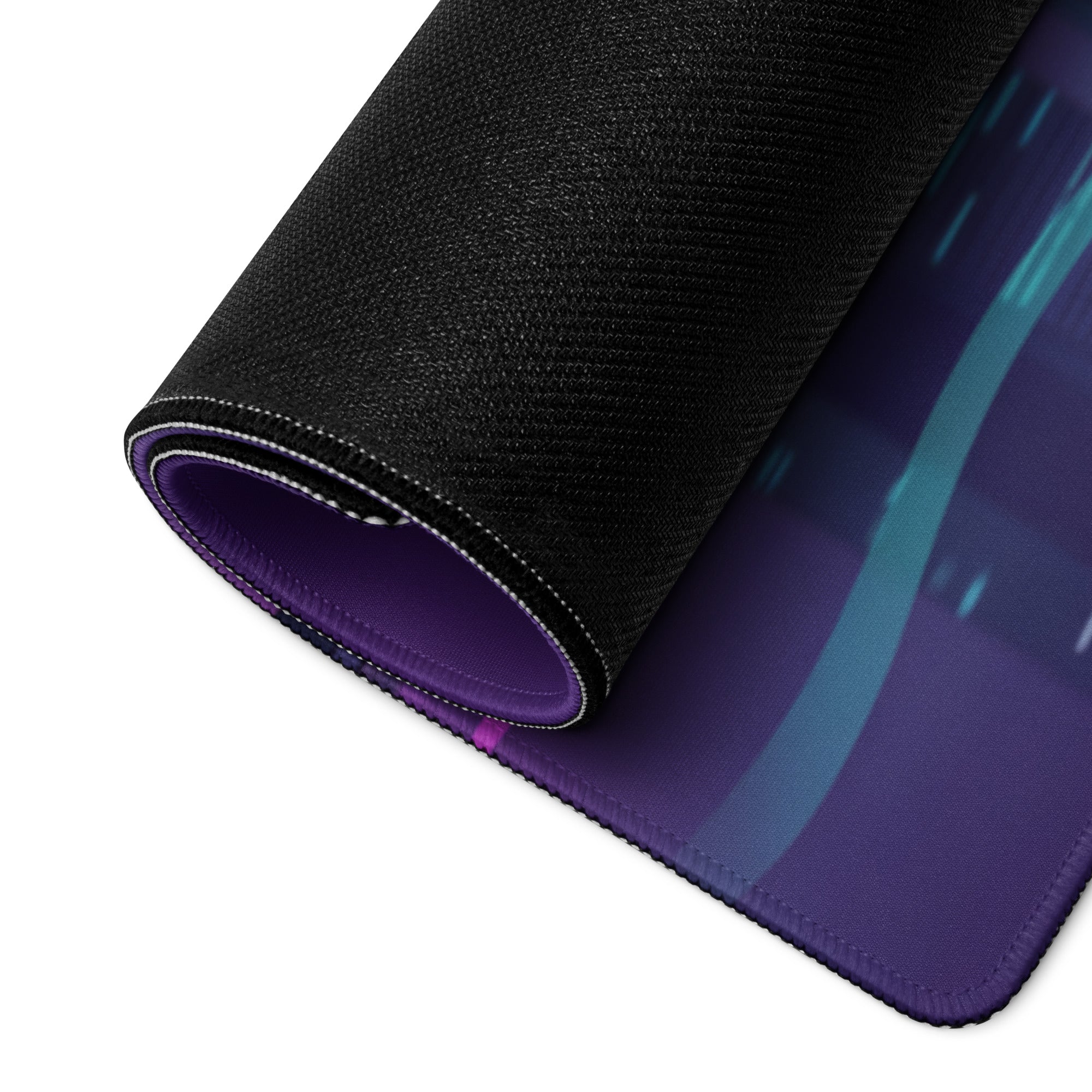 Vaporwave Cityscape Mouse Pad - Cityscape Purple Neon Desk Vaporwave → Mood Retro Neon Gaming Decor Digital Art