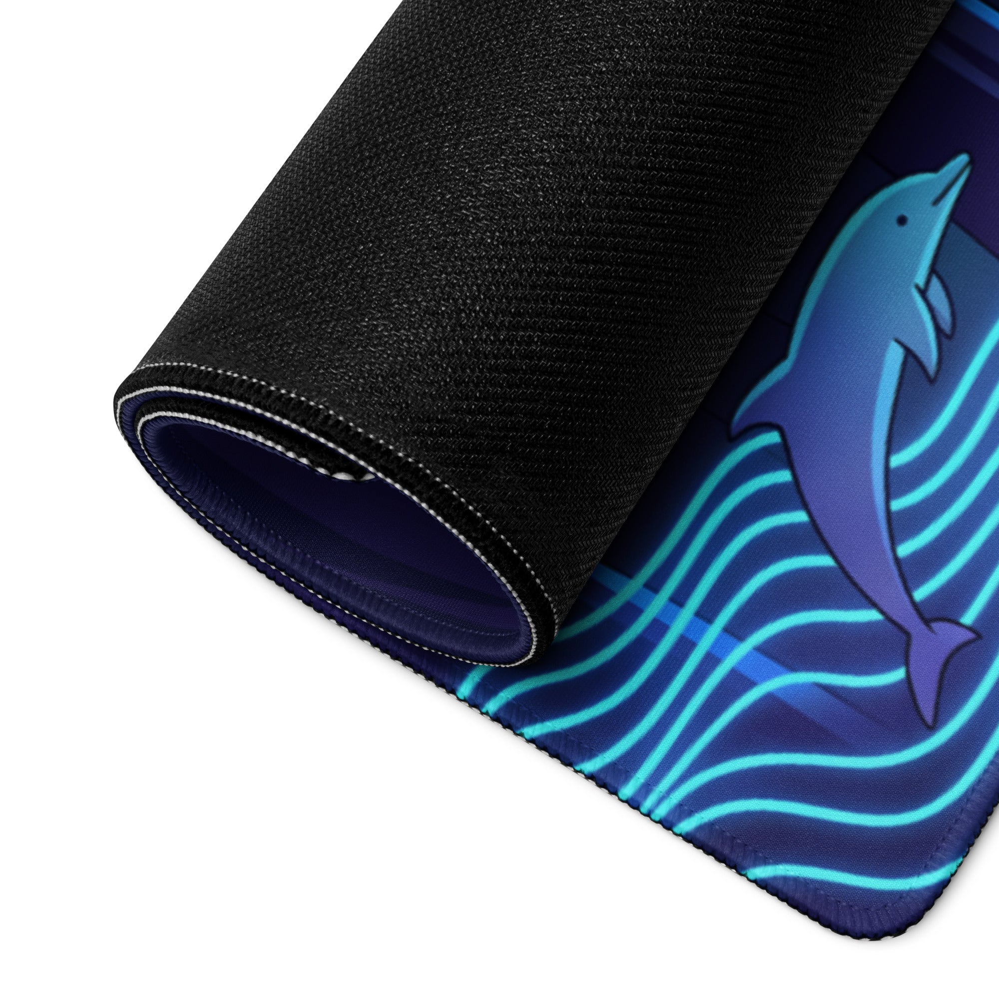 Vaporwave Night Desk Mat - Mouse Pad Neon Pink Blue Gaming Desk Vaporwave Dreamy Neon Mood Retro Decor Digital Art