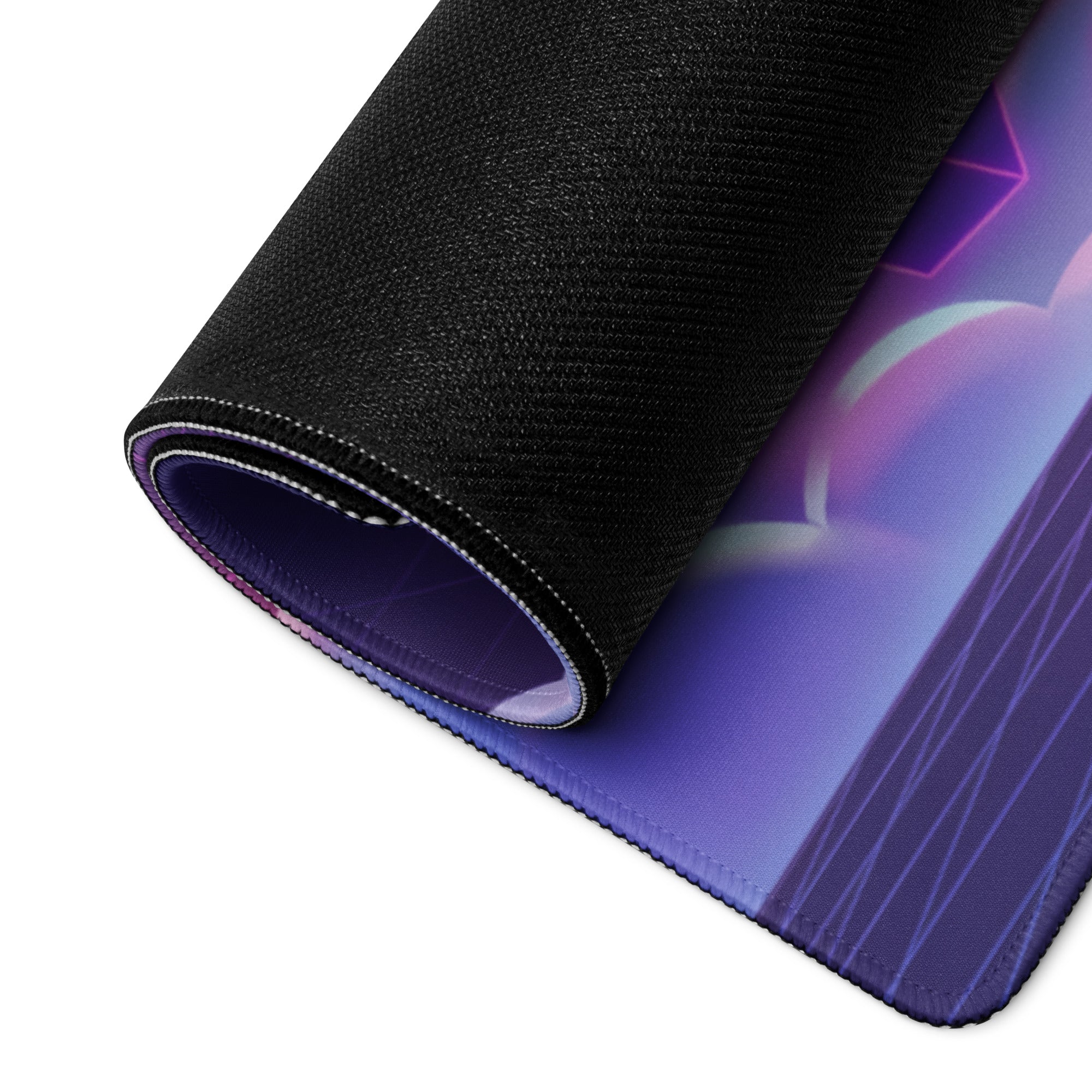 Vaporwave Nightscape Desk Pad - Gaming Mouse Pad Desk Mat Purple Gradient Vaporwave Dreamy Retro Mood Neon Cyberpunk