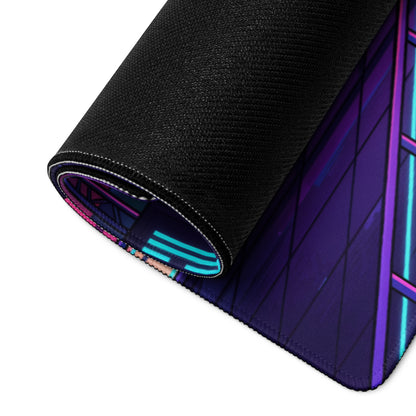 Neon Vaporwave Cityscape Mouse Pad - Cityscape Neon Pink Blue For Gaming Desk Vaporwave Dreamy Retro Futurism Digital Art