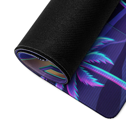 Neon Vaporwave Mouse Pad - Gaming Mouse Pad Neon Purple Blue Vaporwave Mood Nostalgic, Neon Decor, Desk Mat, Digital Art