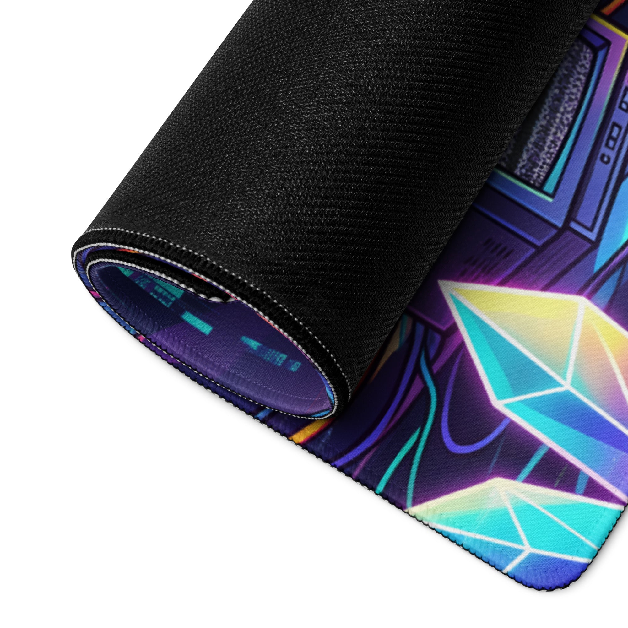 Vaporwave Neon Galaxy Mouse Pad - Vaporwave Neon Mouse Pad Purple Pink Blue Desk Retro Futurism Dreamy Neon Digital Art
