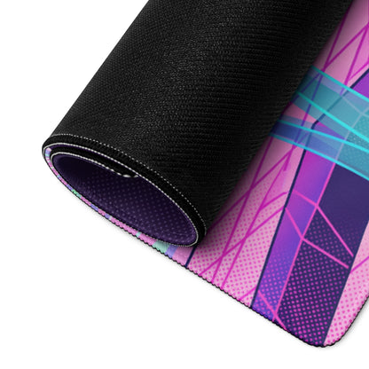 Neon Vaporwave Desk Pad - Mouse Pad Neon Pink Cyan Purple Desk Vaporwave Mood Neon Dream Retro Vaporwave Digital Art
