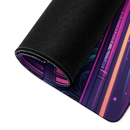 Neon Vaporwave City Mouse Pad - Gaming Mouse Pad Neon Purple Pink Blue Desk Vaporwave Mood Neon Decor Synthwave