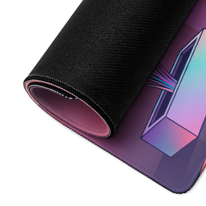 Neon Vaporwave Mouse Pad - Mouse Pad Neon Pink Purple Blue Gaming Setup Vaporwave Mood Dreamy Neon Aesthetic Digital Art