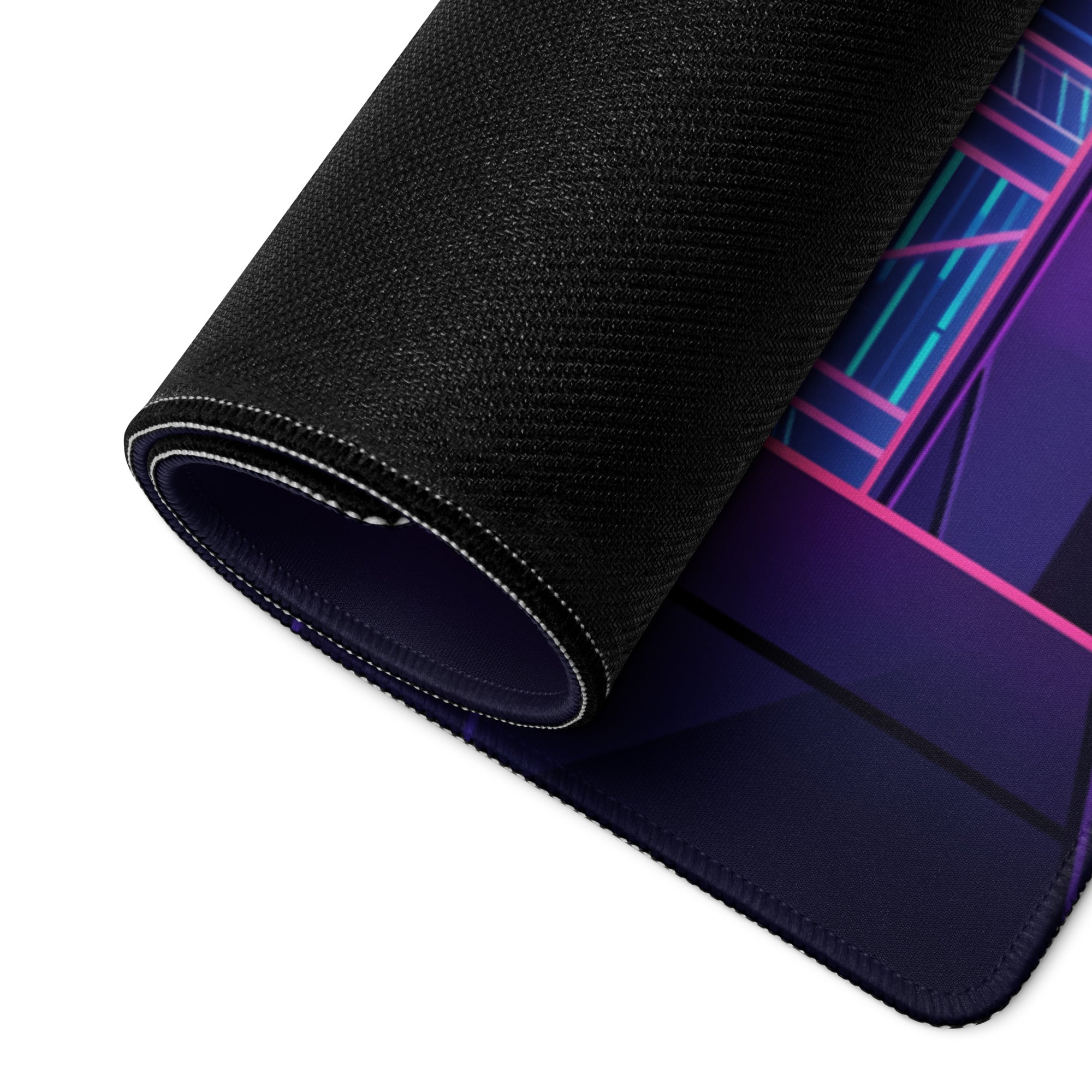 Vaporwave Neon City Pad - Gaming Mouse Pad Purple Pink Desk Vaporwave Mood Retro Futuristic Neon Desk Gear Digital Art