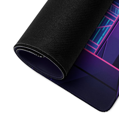 Vaporwave Neon City Pad - Gaming Mouse Pad Purple Pink Desk Vaporwave Mood Retro Futuristic Neon Desk Gear Digital Art