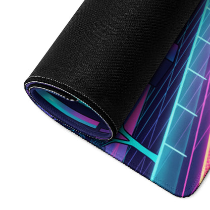 Neon Vaporwave City Mouse Pad - Gaming Mouse Pad Neon Pink Blue Desk Vaporwave Mood Energetic Futuristic Niche Tech Gear