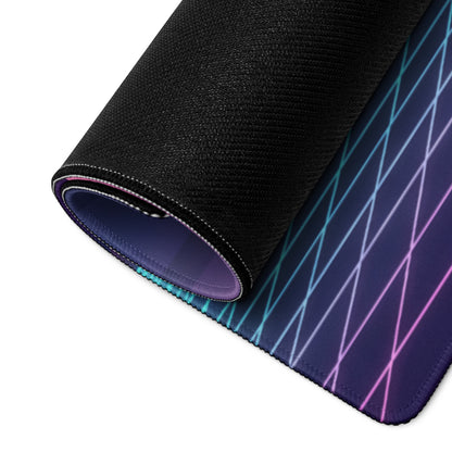 Vaporwave Neon Sunset Mouse Pad - Gaming Mouse Pad Neon Pink Purple For Desk Retro Futurism Neon Aesthetic Non Slip