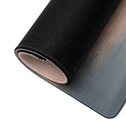 Bmw m hybrid v8 inspired art car desk mat black textured mousepad with gradient dark gray to peach smooth tracking surface
