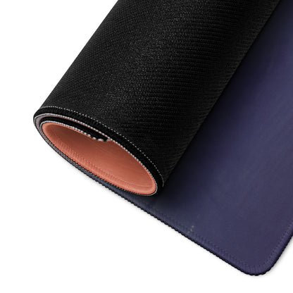 Porsche carrera gt inspired arancio edition desk mat black textured mousepad with smooth navy cloth and tan leather lining