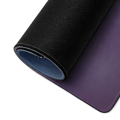 Black and purple gradient McLaren 720S inspired Sahara Gold desk pad with textured fabric edge and smooth inner surface