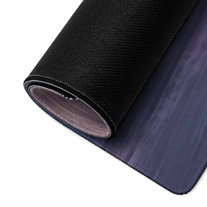 Black textured gaming mousepad with subtle purple gradient underside stitched edge Porsche 911 GT3 RS inspired