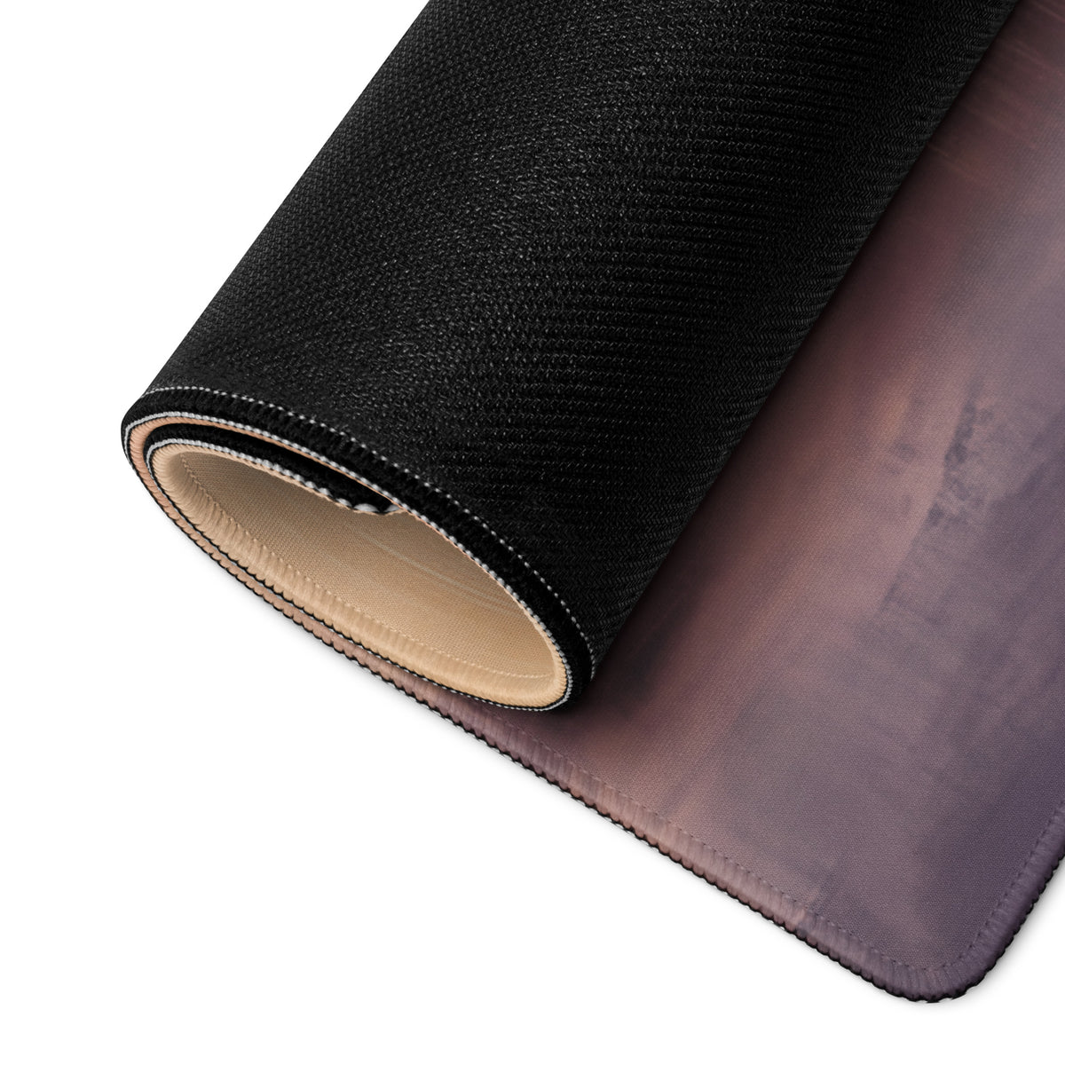 Bugatti Chiron inspired silver apex desk mat black textured mousepad with subtle gradient purple underside and beige lining