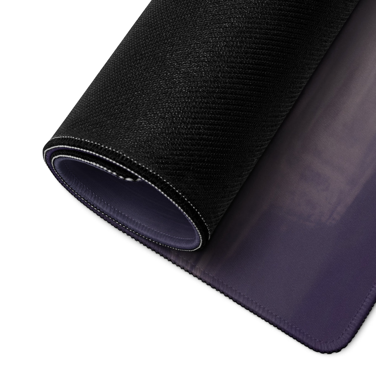 Black textured hennessey venom f5 inspired champagne edition low friction cloth mousepad with purple stitched edges