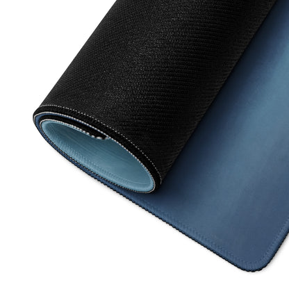 Black textured outer layer with smooth blue interior on a McLaren 720S GT3 inspired stealth orange cloth desk mat
