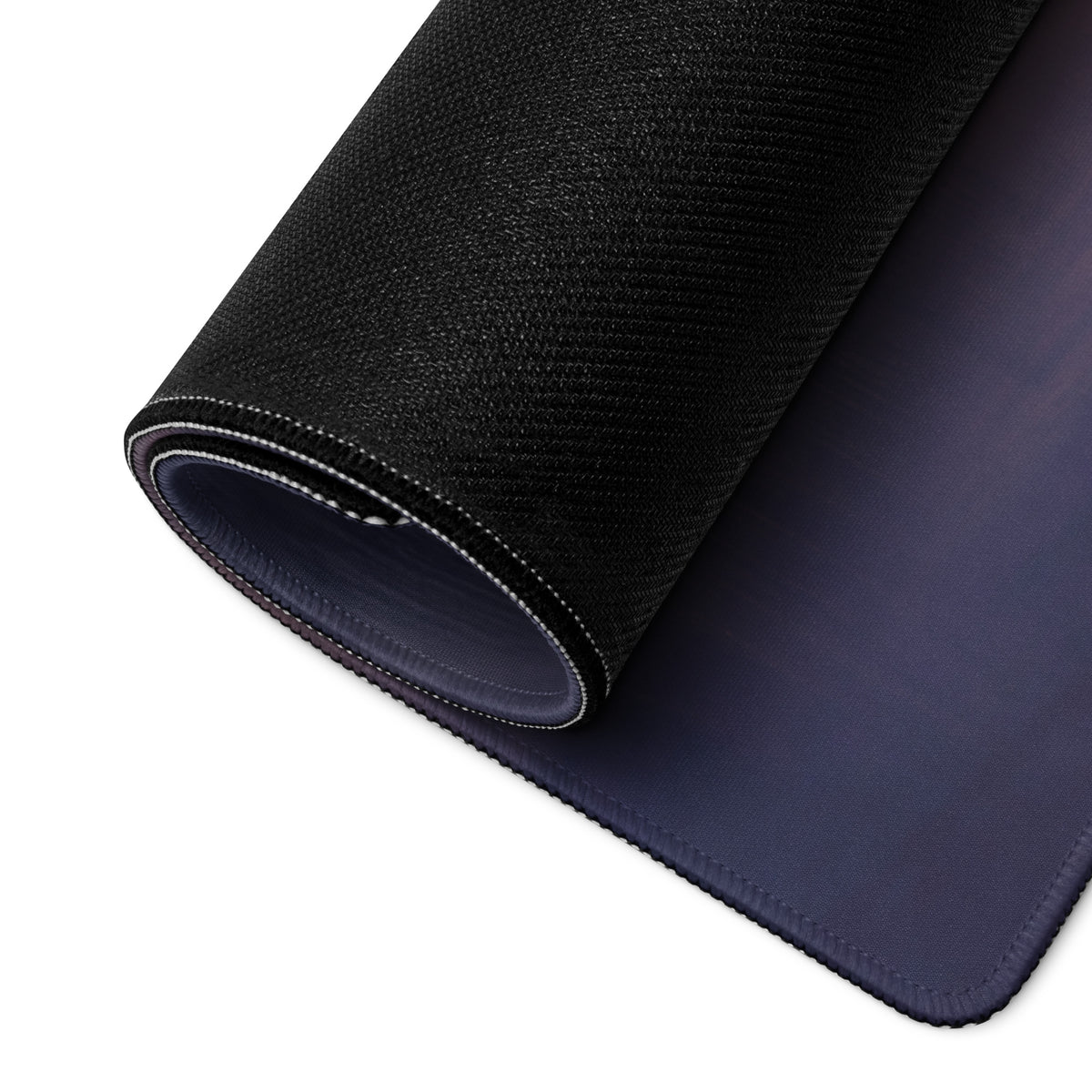 Black textured mousepad with smooth navy blue surface and stitched edges ferrari sf90 spider inspired giallo modena desk mat