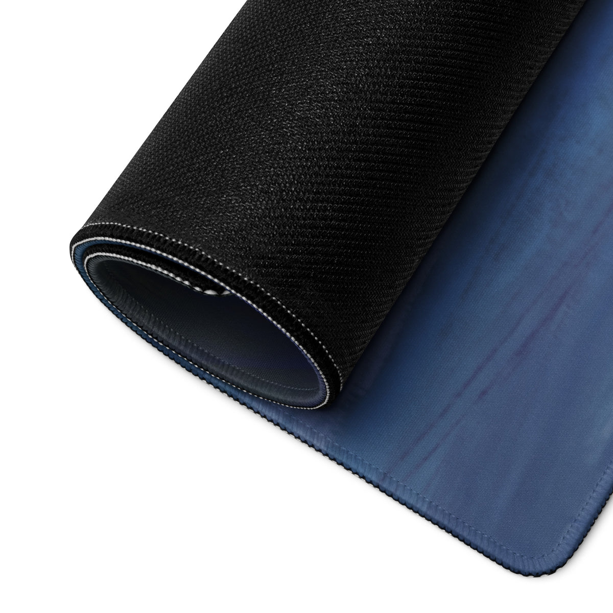 Ford GT inspired copper apex desk pad black and navy blue textured ultra glide stitched edge gaming mouse mat