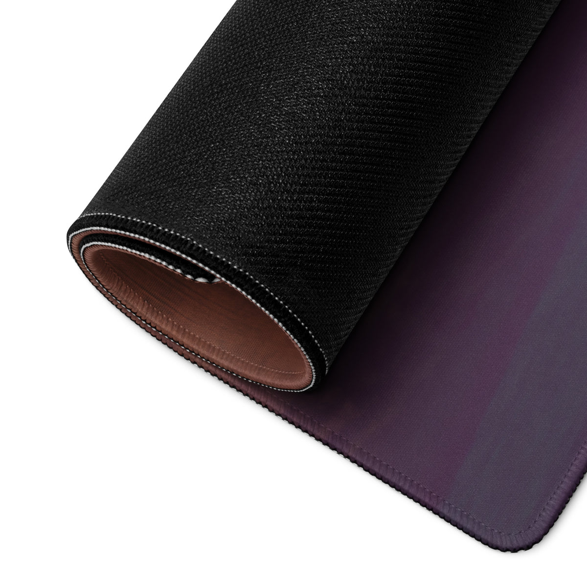 Black textured Porsche 911 GT3 inspired gaming mousepad with gradient purple underside and brown leather lining
