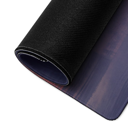 Black textured Aprilia RSV4 inspired large desk pad with gradient purple and navy design for gaming setup