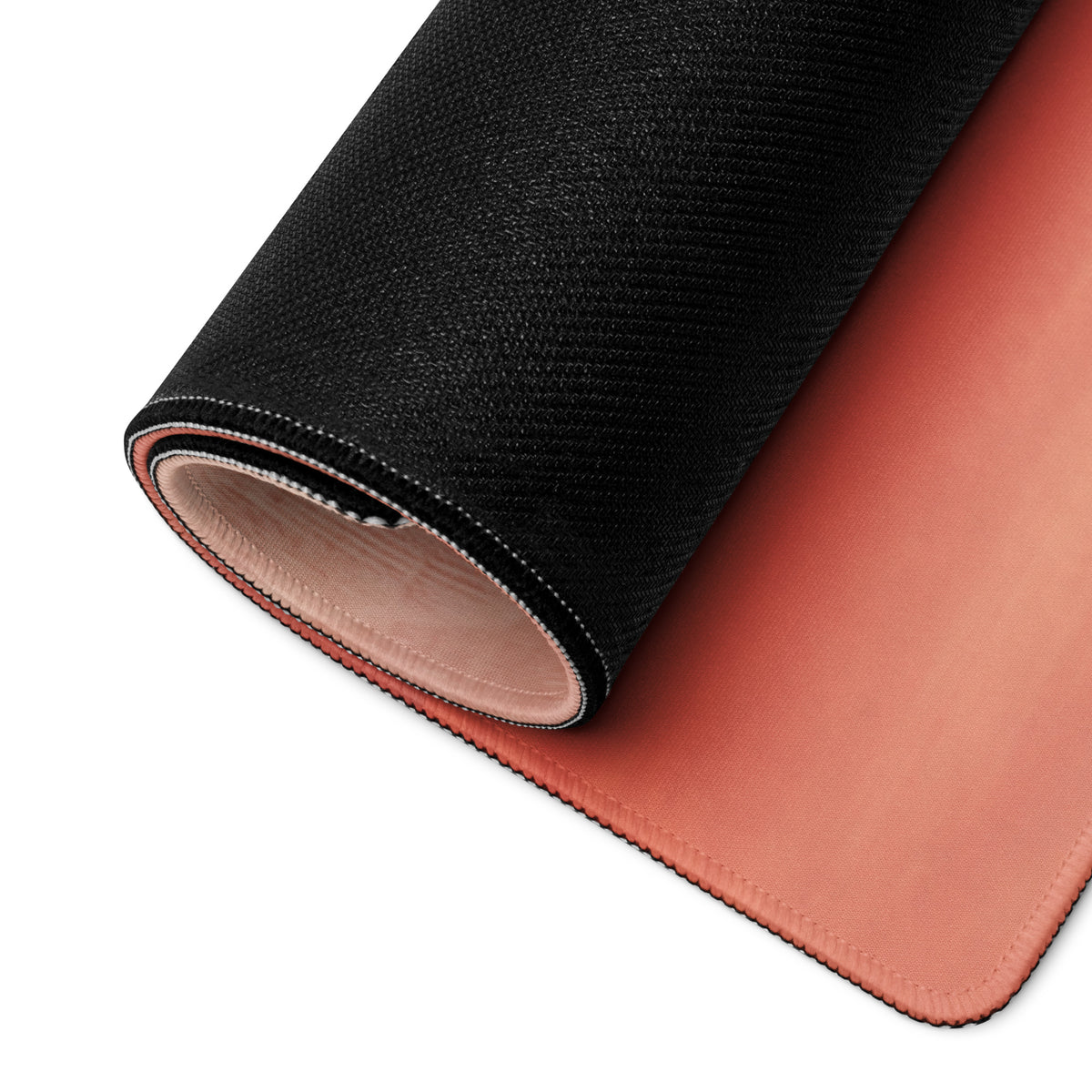Yamaha r1 inspired extra large mouse pad in black and terracotta with textured outer surface and smooth inner lining
