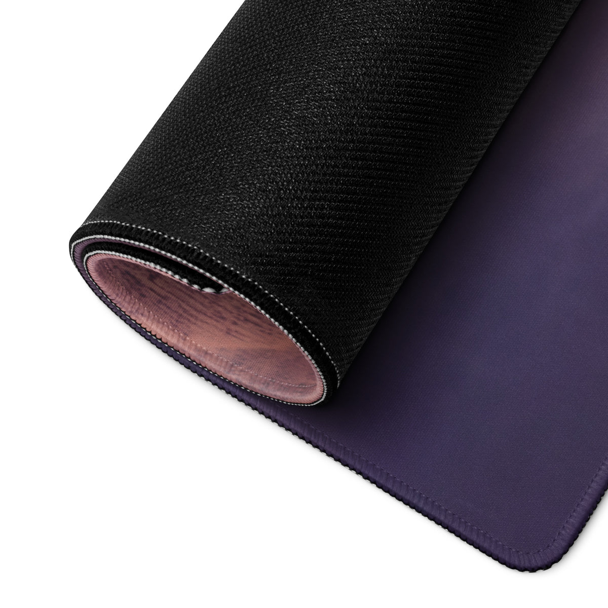 Black textured mousepad with smooth purple surface and stitched edges inspired by yamaha yzf-r1 for gamers and racers