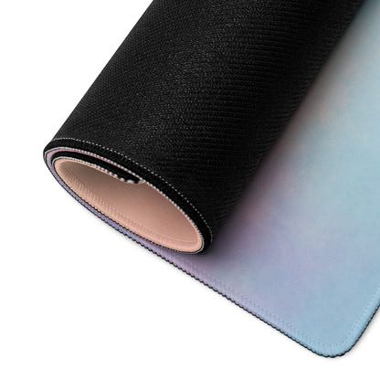 Ducati Panigale inspired large gaming desk mat in black and blue gradient with textured surface and layered construction